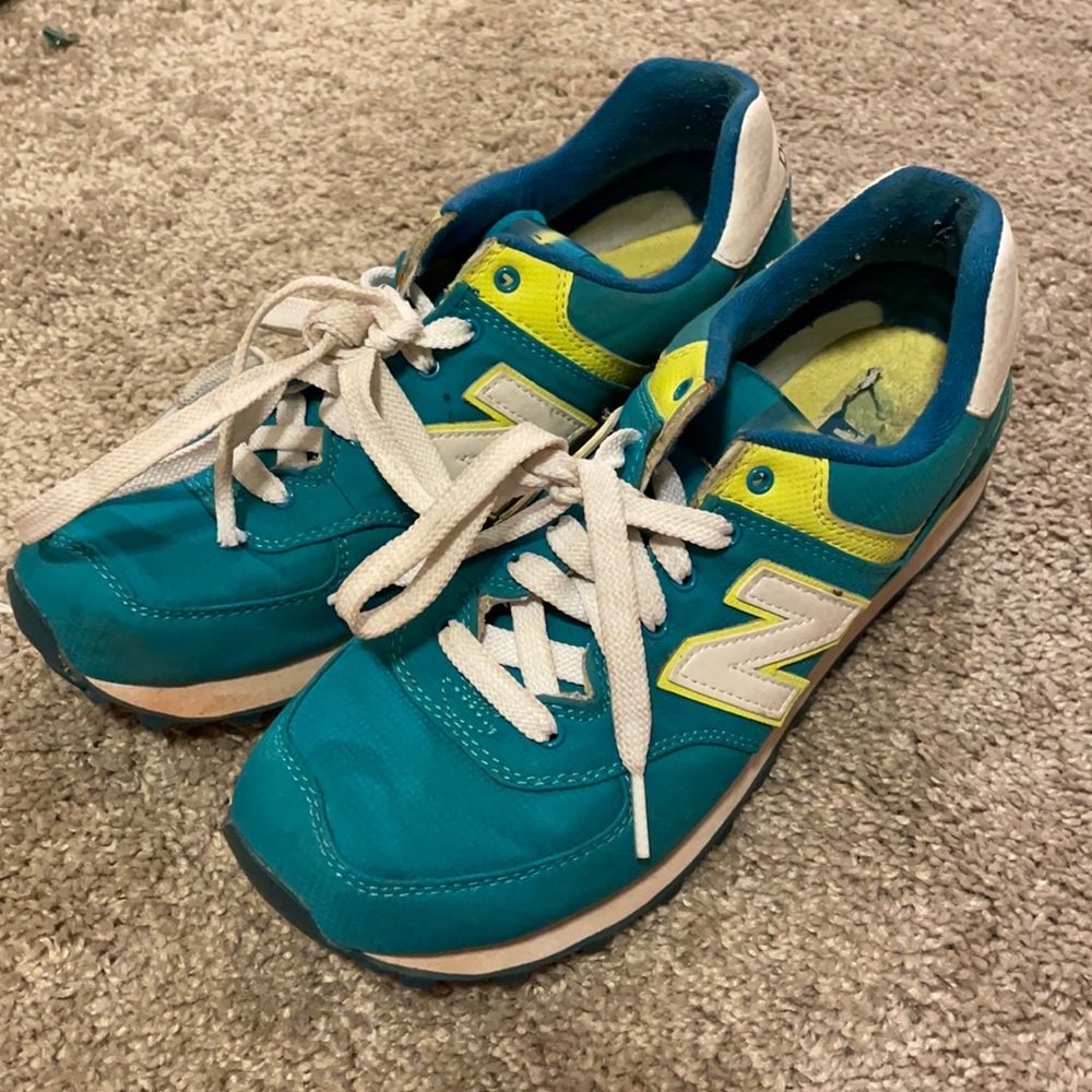 New Balance Running Shoes - Neon Blue and Yellow